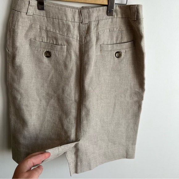 MaxMara Weekend Linen Pencil Mini Skirt Size 8 Beige Classic - Picture 5 of 8